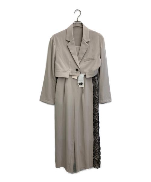 ANDRESD（アンドレスド）ANDRESD (アンドレスド) サイドレースオールインワンドレス グレージュ サイズ:SIZE M 未使用品の古着・服飾アイテム