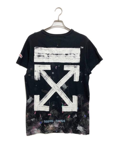 OFFWHITE（オフホワイト）OFFWHITE (オフホワイト) ギャラクシーブラッシュTシャツ ブラック サイズ:XSの古着・服飾アイテム