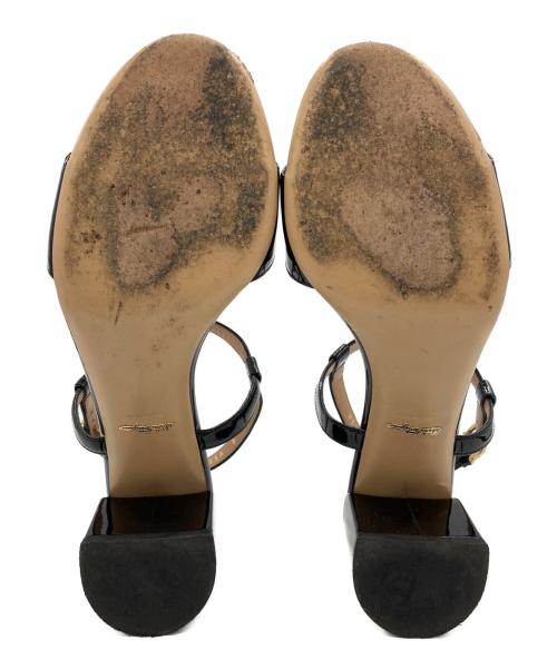 Salvatore Ferragamo（サルヴァトーレ フェラガモ）Salvatore Ferragamo (サルヴァトーレ フェラガモ) パテントレザーサンダル ブラック サイズ:SIZE 8の古着・服飾アイテム