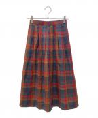 Burberry'sバーバリーズ）の古着「チェックスカート」｜レッド×グリーン