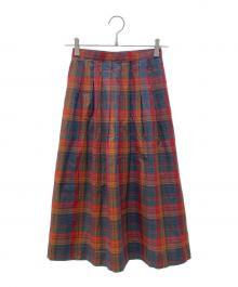 Burberry's（バーバリーズ）の古着「チェックスカート」｜レッド×グリーン