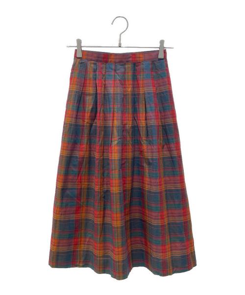 Burberry's（バーバリーズ）Burberry's (バーバリーズ) チェックスカート レッド×グリーン サイズ:不明の古着・服飾アイテム