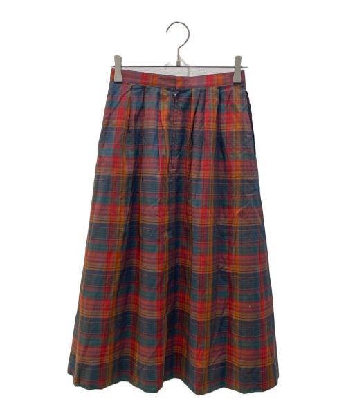 Burberry's（バーバリーズ）Burberry's (バーバリーズ) チェックスカート レッド×グリーン サイズ:不明の古着・服飾アイテム