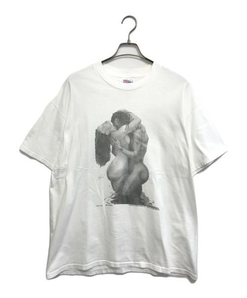 Hanes（ヘインズ）Hanes (ヘインズ) アートTシャツ ホワイト サイズ:XLの古着・服飾アイテム