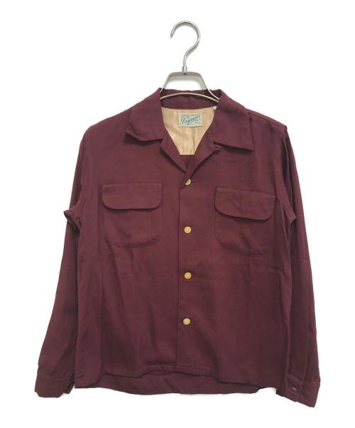 guymont（ガイモント）guymont (ガイモント) レーヨンギャバジンシャツ バーガンディー サイズ:14の古着・服飾アイテム