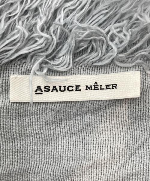 ASAUCE MELER（アソースメレ）ASAUCE MELER (アソースメレ) 大判ストール ライトブルーの古着・服飾アイテム