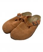 BIRKENSTOCKビルケンシュトック）の古着「Boston スエード レザー エンボス」｜オレンジ