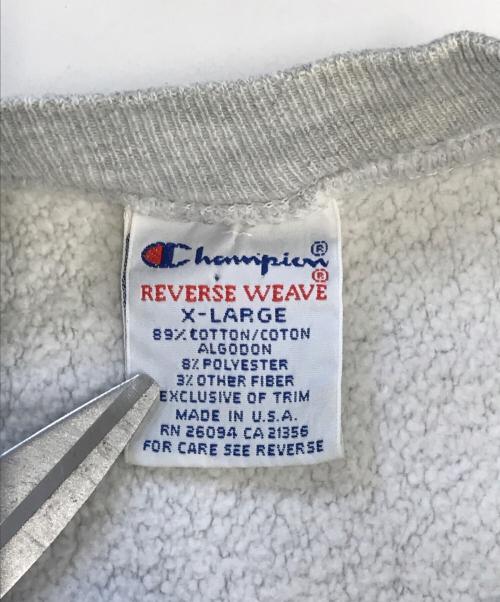 Champion REVERSE WEAVE（チャンピオン リバース ウィーブ）Champion REVERSE WEAVE (チャンピオン リバース ウィーブ) プリントスウェット グレー サイズ:XLの古着・服飾アイテム