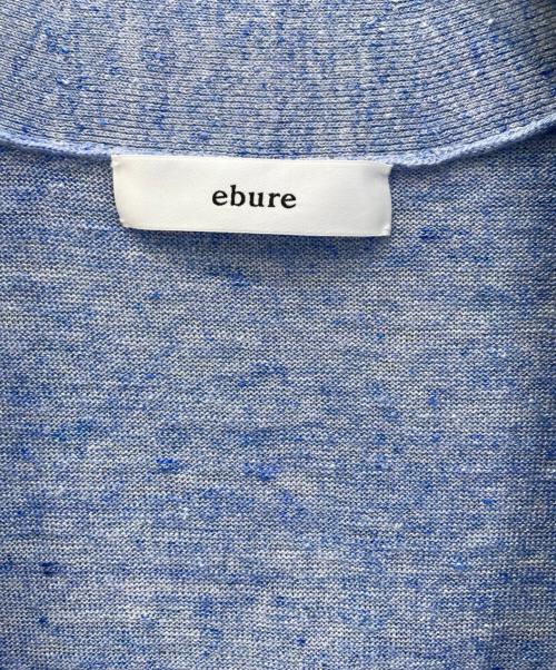 ebure（エブール）ebure (エブール) メランジリネンコットンVネックトップス ブルー サイズ:38の古着・服飾アイテム