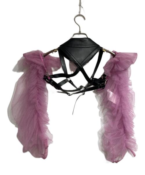 noir kei ninomiya（ノワール ケイ ニノミヤ）noir kei ninomiya (ノワール ケイ ニノミヤ) Tulle Ruffle Harness/チュールハーネス ブラック×ピンク サイズ:freeの古着・服飾アイテム