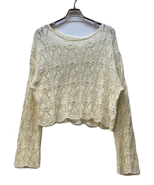 Spick and Span（スピック＆スパン）Spick and Span (スピック＆スパン) ギマコットン透かし編みボートネックニット アイボリー サイズ:FREEの古着・服飾アイテム