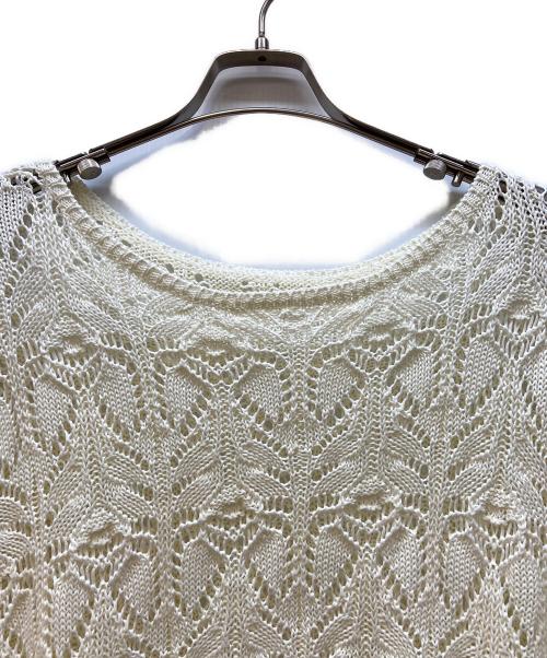Spick and Span（スピック＆スパン）Spick and Span (スピック＆スパン) ギマコットン透かし編みボートネックニット アイボリー サイズ:FREEの古着・服飾アイテム
