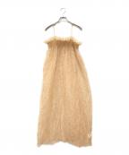 LEINWANDEラインヴァンド）の古着「RECYCLE ORGANDY PLEATS DRESS」｜ベージュ