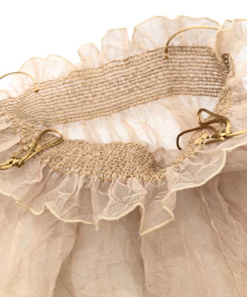 LEINWANDE（ラインヴァンド）LEINWANDE (ラインヴァンド) RECYCLE ORGANDY PLEATS DRESS ベージュ サイズ:FREEの古着・服飾アイテム