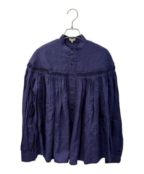 SCYE（サイ）SCYE (サイ) リネン高密度長袖タックシャツ ネイビー サイズ:38の古着・服飾アイテム