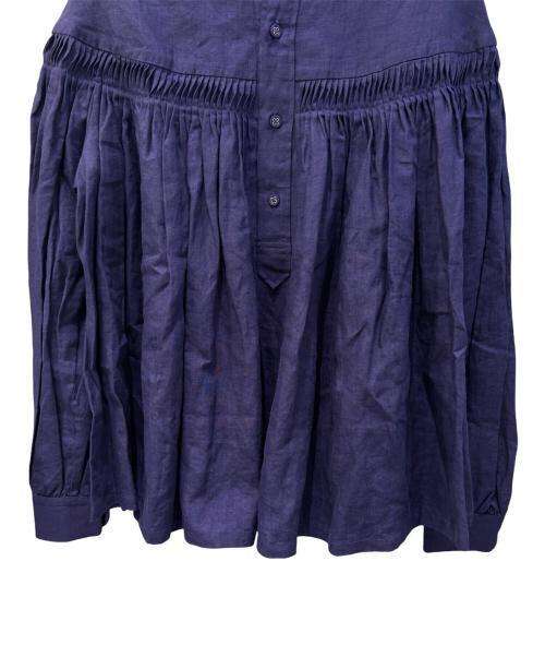 SCYE（サイ）SCYE (サイ) リネン高密度長袖タックシャツ ネイビー サイズ:38の古着・服飾アイテム