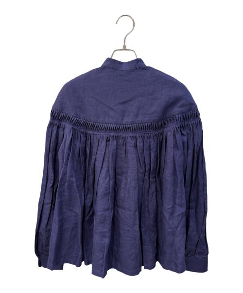 SCYE（サイ）SCYE (サイ) リネン高密度長袖タックシャツ ネイビー サイズ:38の古着・服飾アイテム