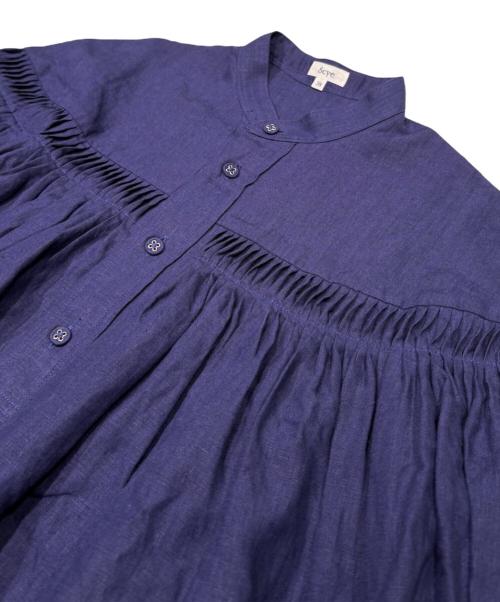 SCYE（サイ）SCYE (サイ) リネン高密度長袖タックシャツ ネイビー サイズ:38の古着・服飾アイテム