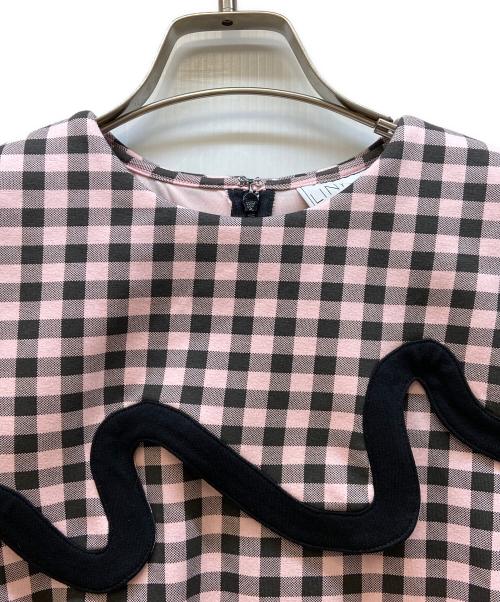 LINKABLE（リンカブル）LINKABLE (リンカブル) ギンガムチェックピエロトップス ピンク サイズ:FREEの古着・服飾アイテム