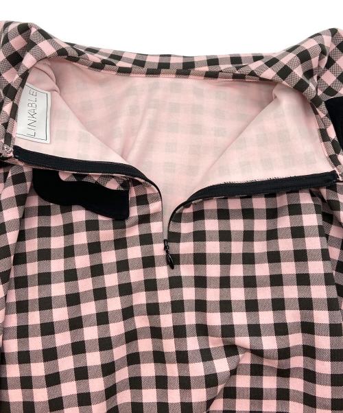LINKABLE（リンカブル）LINKABLE (リンカブル) ギンガムチェックピエロトップス ピンク サイズ:FREEの古着・服飾アイテム