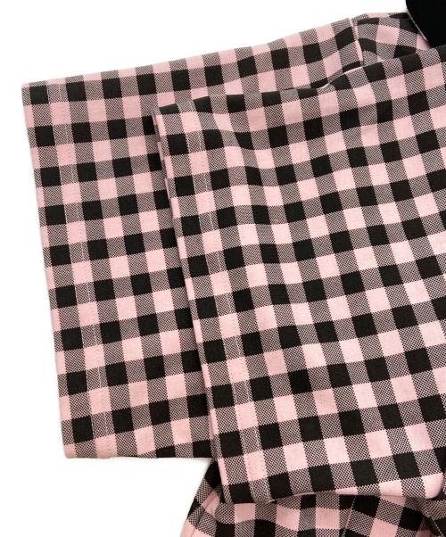 LINKABLE（リンカブル）LINKABLE (リンカブル) ギンガムチェックピエロトップス ピンク サイズ:FREEの古着・服飾アイテム