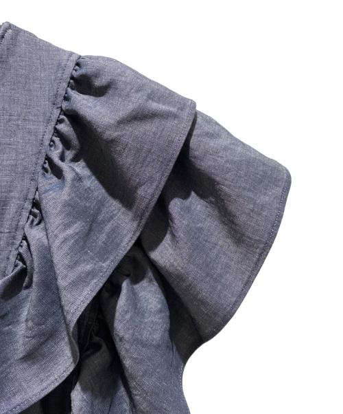 Noble（ノーブル）Noble (ノーブル) ウォーターエッジフリルブラウス ブルー サイズ:FREEの古着・服飾アイテム