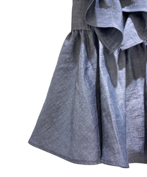 Noble（ノーブル）Noble (ノーブル) ウォーターエッジフリルブラウス ブルー サイズ:FREEの古着・服飾アイテム