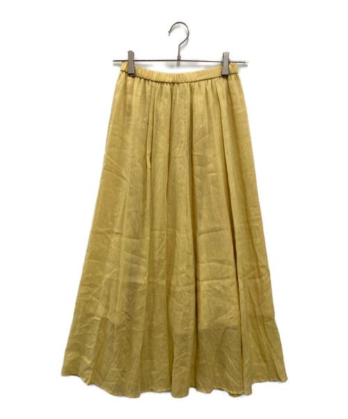 Spick and Span（スピック＆スパン）Spick and Span (スピック＆スパン) ラミーブレンドギャザーフレアスカート イエロー サイズ:SIZE 36の古着・服飾アイテム