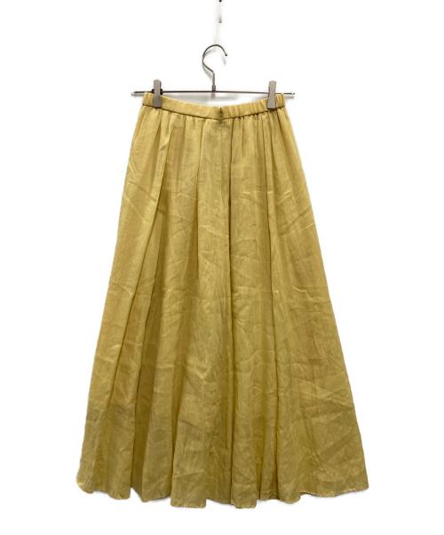 Spick and Span（スピック＆スパン）Spick and Span (スピック＆スパン) ラミーブレンドギャザーフレアスカート イエロー サイズ:SIZE 36の古着・服飾アイテム