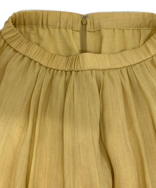 Spick and Span（スピック＆スパン）Spick and Span (スピック＆スパン) ラミーブレンドギャザーフレアスカート イエロー サイズ:SIZE 36の古着・服飾アイテム
