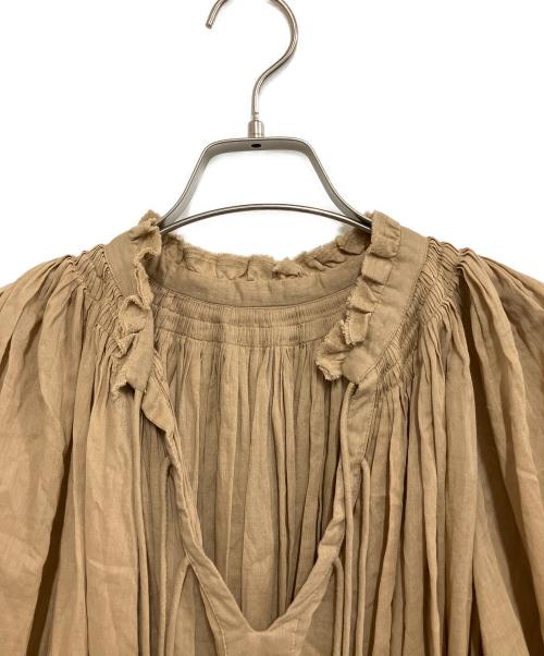 PLAIN PEOPLE（プレインピープル）PLAIN PEOPLE (プレインピープル) コットンボイルブラウス ブラウン サイズ:SIZE 9の古着・服飾アイテム