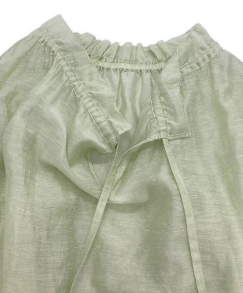 IENA（イエナ）IENA (イエナ) リネンミックスカールマイヤー ギャザーブラウス ライトグリーン サイズ:FREEの古着・服飾アイテム