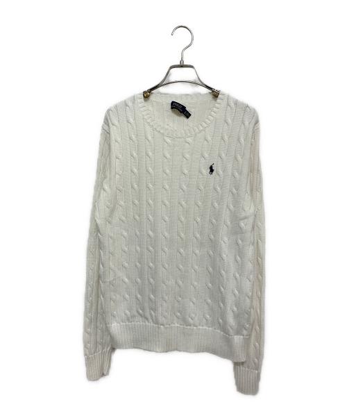 POLO RALPH LAUREN（ポロ・ラルフローレン）POLO RALPH LAUREN (ポロ・ラルフローレン) ケーブルニット ホワイト サイズ:Ｌの古着・服飾アイテム