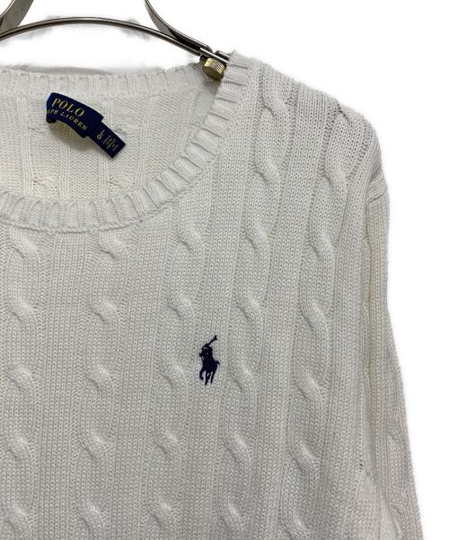 POLO RALPH LAUREN（ポロ・ラルフローレン）POLO RALPH LAUREN (ポロ・ラルフローレン) ケーブルニット ホワイト サイズ:Ｌの古着・服飾アイテム