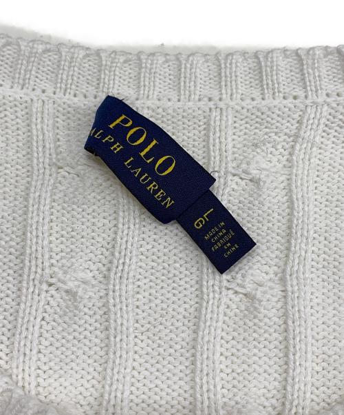 POLO RALPH LAUREN（ポロ・ラルフローレン）POLO RALPH LAUREN (ポロ・ラルフローレン) ケーブルニット ホワイト サイズ:Ｌの古着・服飾アイテム