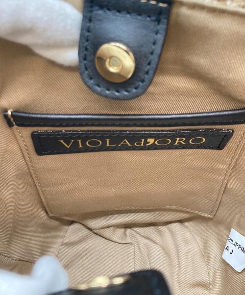 VIOLAd'ORO（ヴィオラドーロ）VIOLAd'ORO (ヴィオラドーロ) アバカ 2WAY ミニ ショルダーバッグ ベージュの古着・服飾アイテム