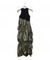 OMMO (オーエムエムオー) IRREGULAR SHIRRING TANK OP グリーン×ブラック サイズ:SIZE 36：17000円