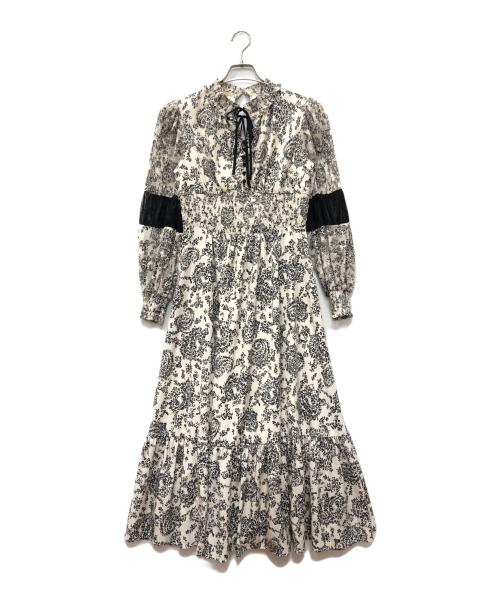 HER LIP TO（ハーリップトゥ）HER LIP TO (ハーリップトゥ) Winter Floral Long-sleeve Dress ベージュ サイズ:SIZE Mの古着・服飾アイテム