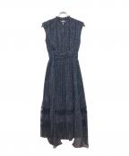 HER LIP TOハーリップトゥ）の古着「PolkaDot Side Bow Pleated Dress」｜ネイビー