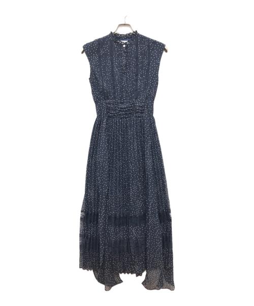 HER LIP TO（ハーリップトゥ）HER LIP TO (ハーリップトゥ) PolkaDot Side Bow Pleated Dress ネイビー サイズ:SIZE M 未使用品の古着・服飾アイテム