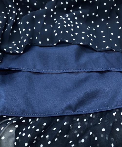 HER LIP TO（ハーリップトゥ）HER LIP TO (ハーリップトゥ) PolkaDot Side Bow Pleated Dress ネイビー サイズ:SIZE M 未使用品の古着・服飾アイテム