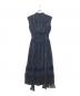 HER LIP TO (ハーリップトゥ) PolkaDot Side Bow Pleated Dress ネイビー サイズ:SIZE M 未使用品：7000円