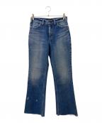 MADISON BLUEマディソンブルー）の古着「HEM CUT FLARE PT DENIM」｜インディゴ