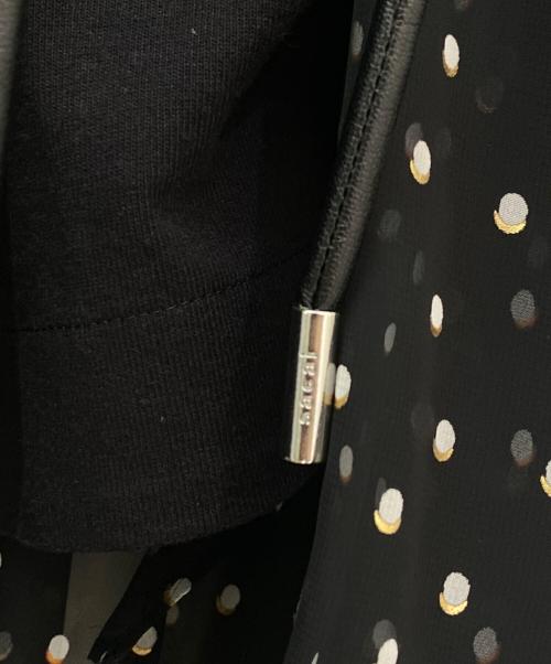 sacai（サカイ）sacai (サカイ) ポルカドットドッキングTシャツ ブラック サイズ:2の古着・服飾アイテム