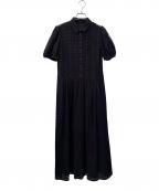 BORDERS at BALCONYボーダーズアットバルコニー）の古着「レースシャツワンピース」｜ブラック