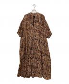 Ameriアメリ）の古着「INDIA PRINT TURN OVER DRESS」｜ブラック