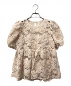ORGUEILオルゲイユ）の古着「Flower embroidery blouse」｜ベージュ