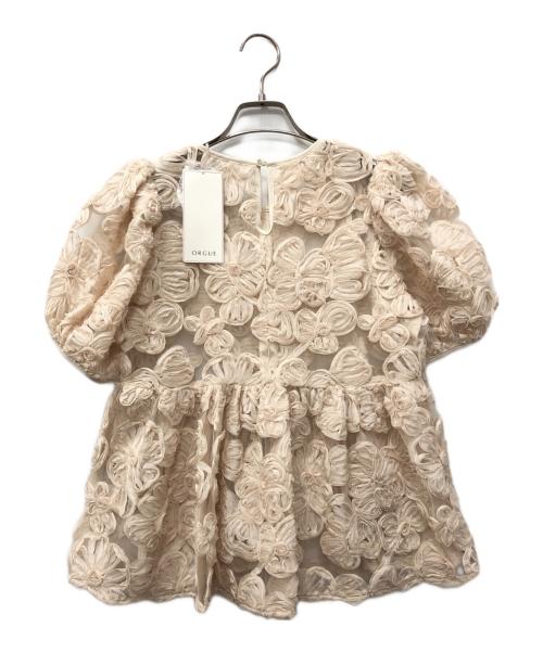 ORGUEIL（オルゲイユ）ORGUEIL (オルゲイユ) Flower embroidery blouse ベージュ サイズ:FREEの古着・服飾アイテム