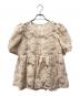 ORGUEIL（オルゲイユ）の古着「Flower embroidery blouse」｜ベージュ