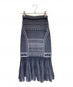 Mame Kurogouchiマメクロゴウチ）の古着「Mishima Karatsu Small Floral Pattern Knitted Skirt」｜ブラック